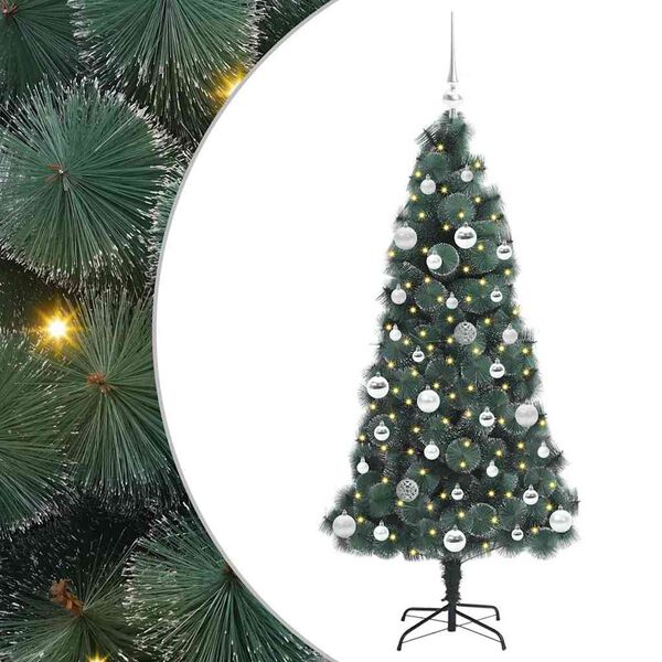 vidaXL Albero di Natale artificiale pre-illuminato con set di palline