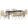 vidaXL Set da Pranzo per Giardino 7 pcs Beige polyrattan