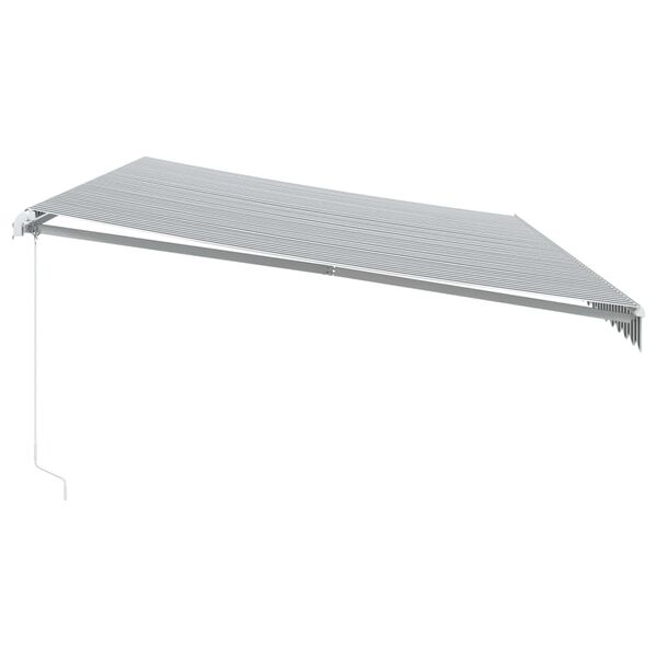 vidaXL Tenda da Sole Retrattile Manuale Antracite e Bianco 600x350 cm