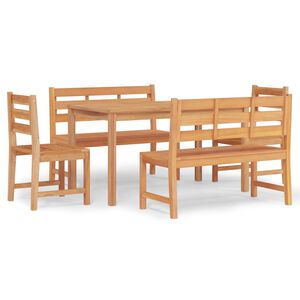 vidaXL Set da Pranzo per Giardino 5 pz in Legno Massello di Teak