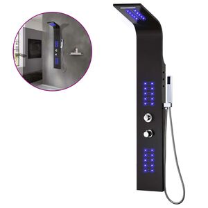 vidaXL Pannello Doccia in Alluminio 20x44x130 cm Nero