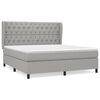 vidaXL Giroletto a Molle con Materasso Grigio Chiaro160x200 cm Tessuto