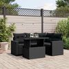 vidaXL Set Divani da Giardino 5 pz con Cuscini in Polyrattan Nero