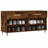 vidaXL Panca Porta Scarpe Rovere Fumo 102x35x55 cm Legno Multistrato