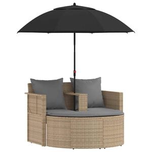 vidaXL Divano da giardino 8 pz polyrattan Beige e Grigio Chiaro