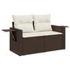 vidaXL Set Divani da Giardino 7 pz con Cuscini Marrone in Polyrattan
