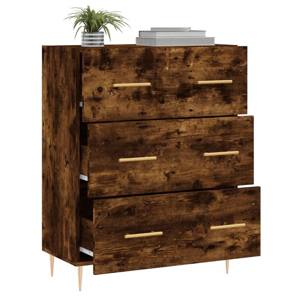 vidaXL Credenza Rovere Fumo 69,5x34x90 cm in Legno Multistrato