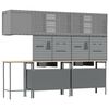 vidaXL Set di mobili da lavoro con cassetto 10 pcs Nero e Grigio