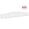 vidaXL Cesti Gabbioni ad Arco 25 pz 400x30x40/60 cm Ferro Zincato