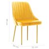 vidaXL Sedie da Pranzo 4 pz Gialle in Velluto