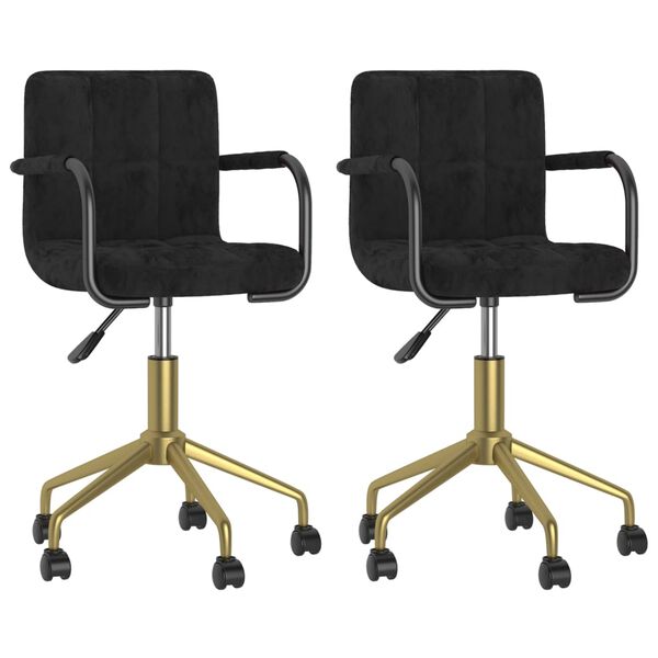 vidaXL Sedie da Pranzo Girevoli 2 pz Nere in Velluto