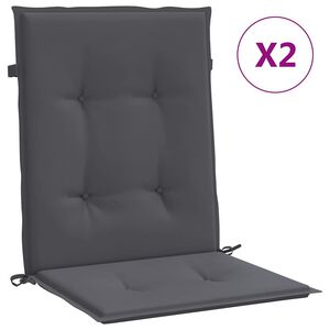 vidaXL Cuscini per Sedia 2 pz Antracite Tessuto Oxford