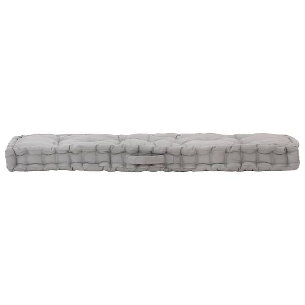 vidaXL Cuscino per Pallet e Pavimento in Cotone 120x40x7 cm Grigio
