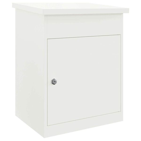 vidaXL Cassetta per pacchi con porta Bianco 47.5 x 38 x 59 cm Acciaio