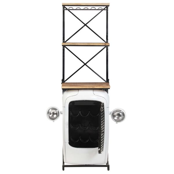 vidaXL Cantinetta per Vini a Trattore Bianca 49x31x172 cm Mango Grezzo