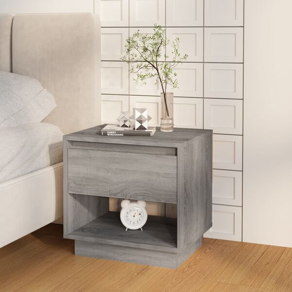 vidaXL Comodini 2 pz Grigio Sonoma 45x34x44 cm in Truciolato
