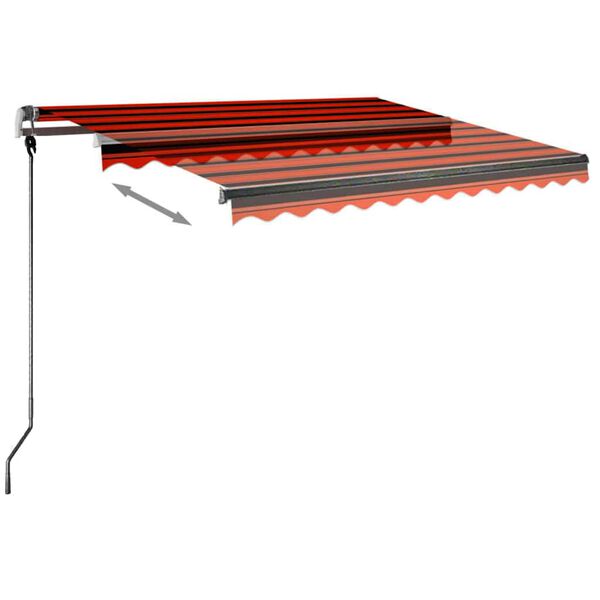 vidaXL Tenda da Sole Retrattile Manuale 350x250 cm Arancione e Marrone