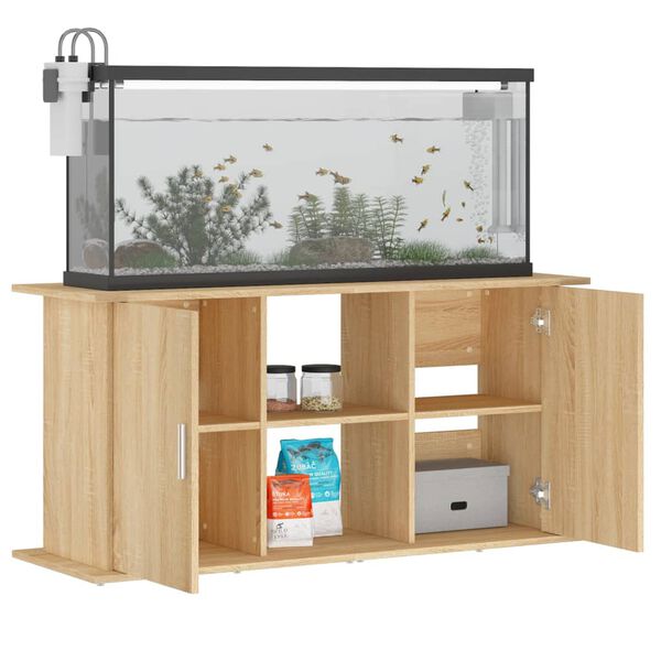 vidaXL Supporto per acquario in rovere Sonoma 121x41x58 cm in legno ingegnerizzato