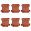 vidaXL Vasi per Piante 6 pz Rosso Mattone Plastica