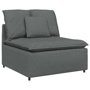 vidaXL Modulo Centrale Divano Modulare con Cuscini Grigio Scuro 100 cm