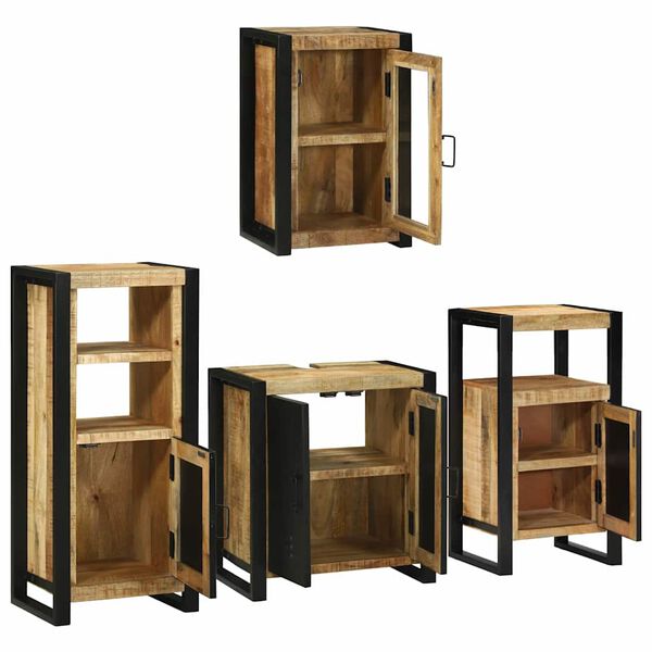 vidaXL Set di mobili per il bagno 4 pcs Legno di mango massello