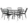vidaXL Set Sedie Giardino Impilabili 7pz Antracite Acciaio Verniciato