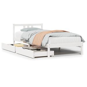 vidaXL Letto senza Materasso Bianco 90x200 cm Legno Massello di Pino