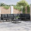 vidaXL Set Divano da Giardino con cuscino 5 pcs Nero Acciaio