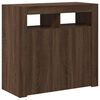 vidaXL Credenza con Luci LED Rovere Marrone 80x35x75 cm