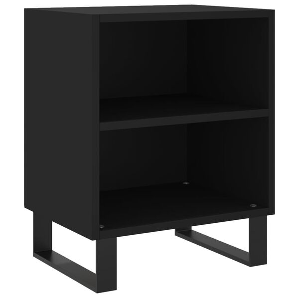 vidaXL Comodino Nero 40x30x50 cm in Legno Multistrato