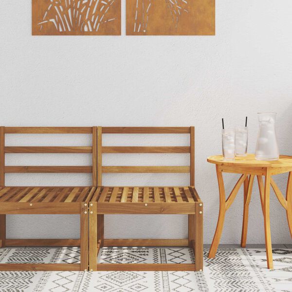 vidaXL Divano centrale per esterno Legno di Acacia Massello Naturale