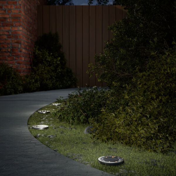 vidaXL Luci Solari da Terra con Picchetti da Esterno 12pz Bianco Caldo