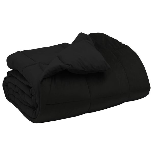 vidaXL Duvet Invernale Trapuntato Nero 140 x 220 cm Microfibra