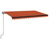 vidaXL Tenda da Sole Retrattile Manuale 450x350 cm Arancione e Marrone