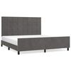 vidaXL Giroletto senza Materasso Grigio Scuro 160x200 cm Velluto