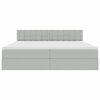 vidaXL Letto con contenitore e LED Grigio chiaro 200 x 200 cm Velluto