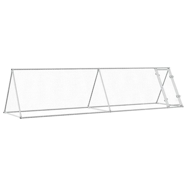 vidaXL Gabbia per Polli Argento 400x105x91 cm in Acciaio Zincato