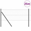 vidaXL Recinzione con pali. Grigio 0.6 x 25 m Acciaio rivestito in PVC