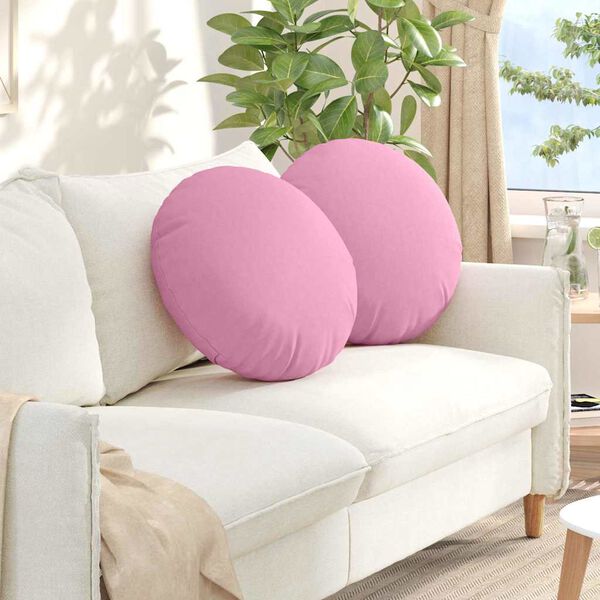 vidaXL Cuscini per Seduta 2 pcs Rosa Ø50 x 19 cm Tessuto