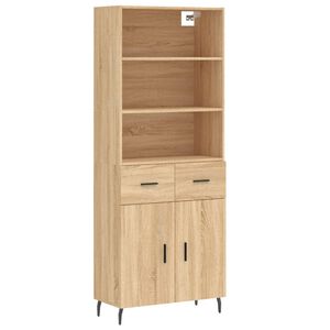 vidaXL Credenza Rovere Sonoma 69,5x34x180 cm in Legno Multistrato