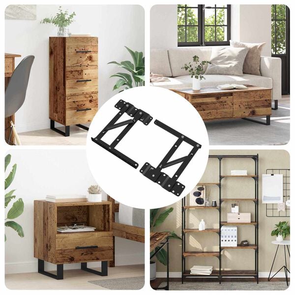 vidaXL Meccanismo di Sollevamento per Letto 2 pcs Nero Ferro