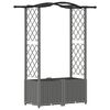 vidaXL Letto Rialzato con Griglia e Tetto Grigio Chiaro PP