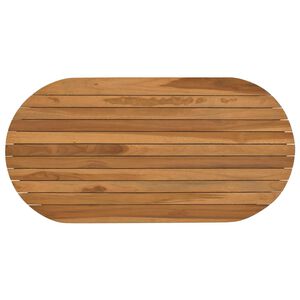 vidaXL Piano del tavolo 90 x 45 x 3,5 cm Ovale Legno di teak solido