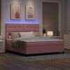 vidaXL Letto a Sorgente LED con materasso Rosa 180 x 200 cm Velluto