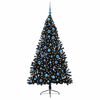 vidaXL Albero di Natale artificiale con luci integrate Nero 180 cm PVC