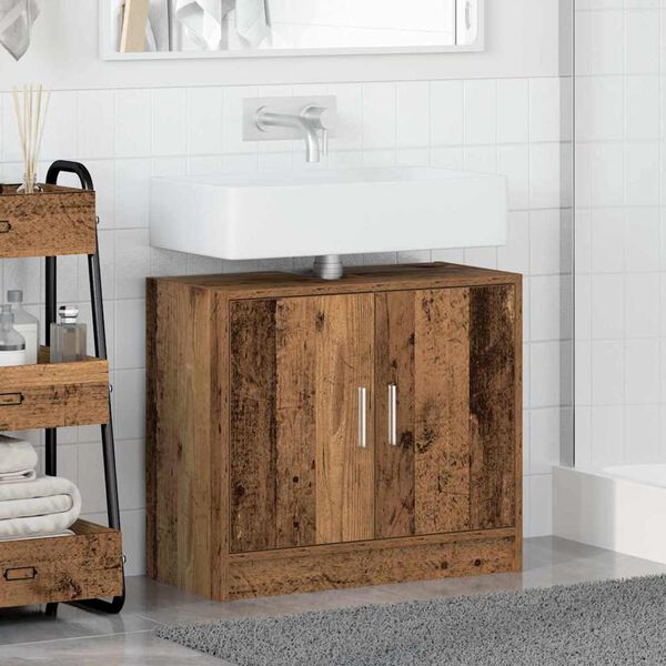 vidaXL Mobile da Bagno Legno vecchio 63 x 29 x 55 cm Legno multistrato