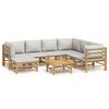 vidaXL Set Salotto da Giardino 8pz con Cuscini Grigio Chiaro Bamb&ugrave;