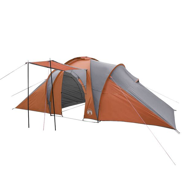 vidaXL Tenda da Campeggio a Cupola 6 Persone Grigio e Arancione