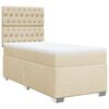 vidaXL Giroletto a Molle con Materasso Crema 100x200 cm in Tessuto