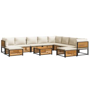 vidaXL Set Divano da Giardino 11 pz con Cuscini Legno Massello Acacia